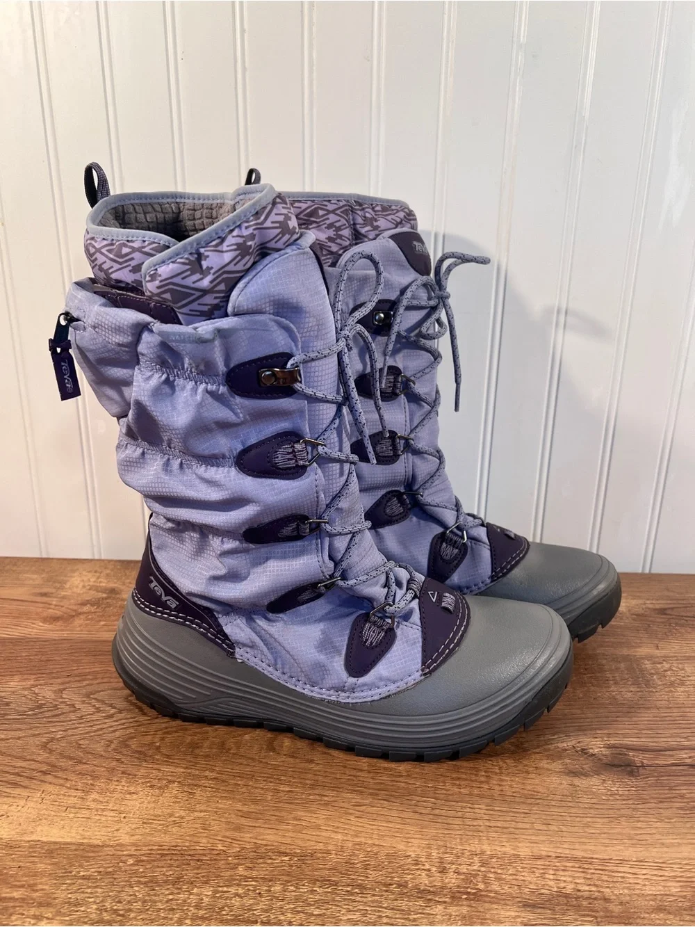 Teva Purple and Gray Women's Winter Rain Boots
